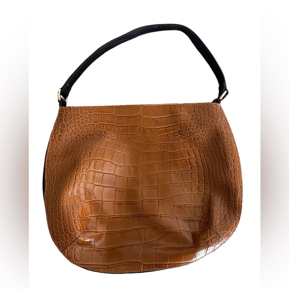 Valentina Croc and Pebbled Pattern Shoulder Bag - Like New condition! - Picture 2 of 7